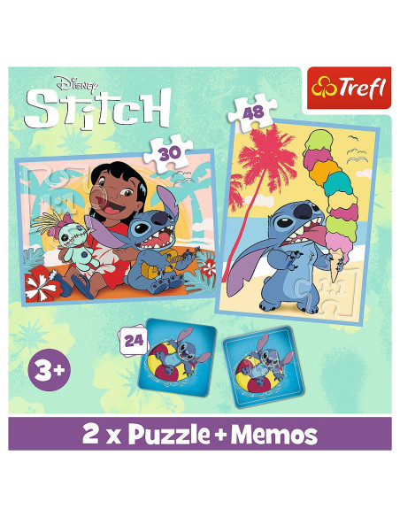 VV-93585,Puzzle Trefl 2in1 Memo Moomin Disney Stitch Lilo