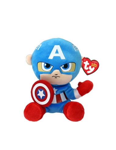 TY44002,Plus Ty 15cm Beanie Babies Soft Marvel Captain America