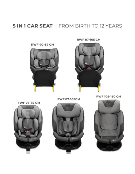 KCIFIX00GRY0000,Scaun Auto Kinderkraft I-fix, I-size 40-150 Cm, Cool Grey