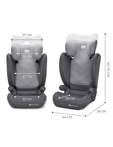 KCISPA00GRY0000,Scaun Auto Kinderkraft I-spark, I-size 100-150 Cm, Grey