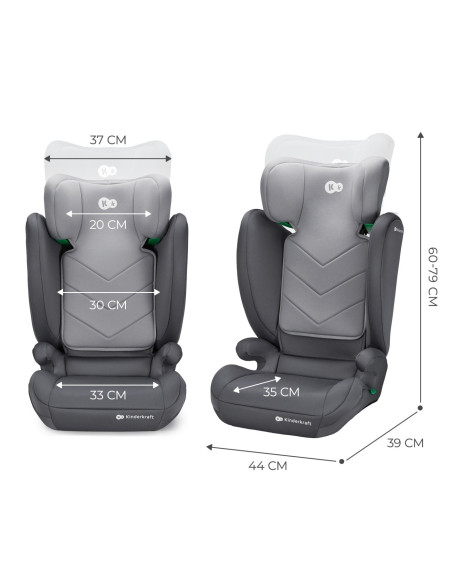 KCISPA00GRY0000,Scaun Auto Kinderkraft I-spark, I-size 100-150 Cm, Grey
