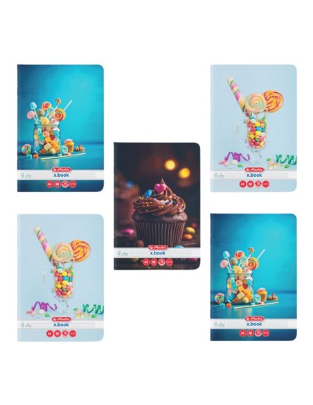 Set 5 x Caiet Dictando Herlitz A4, 60 file, 70g/mp, Motiv cupcakes Set 5 x Caiet Dictando Herlitz A4, 60 file, 70g/mp, Motiv cupcakes
