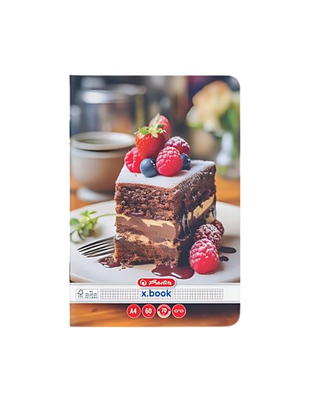 Caiet Herlitz A4, 60 file, 70g/mp,  Matematica, Motiv cupcakes Caiet Herlitz A4, 60 file, 70g/mp,  Matematica, Motiv cupcakes