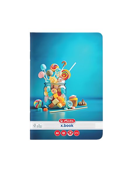 Caiet Herlitz A4, 60 file, 70g/mp, Dictando, Motiv cupcakes Caiet Herlitz A4, 60 file, 70g/mp, Dictando, Motiv cupcakes