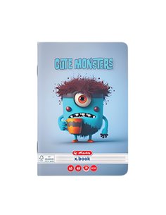 Caiet Herlitz A5, 48 file, 70g/mp, Dictando, Motiv cute monster 2