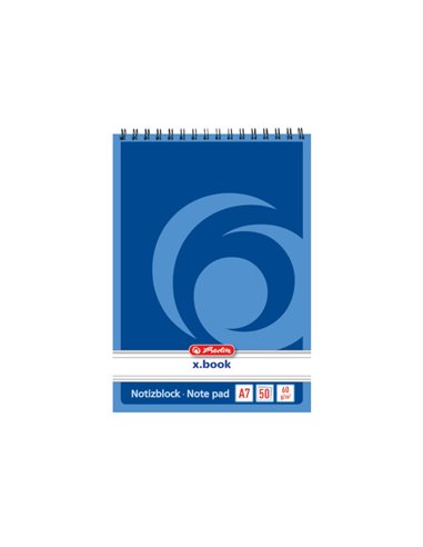 Bloc notes  A7 cu spira Herlitz, 50 file, Dictando