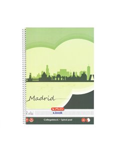 Caiet A4 Herlitz cu spira, 70 file, 70g/mp, Matematica, Motiv Madrid
