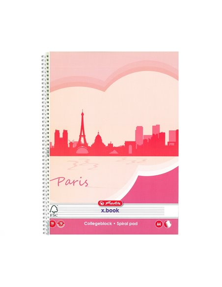 Caiet A4 Herlitz cu spira, 70 file. 70 g/mp, Dictando, Motiv Paris