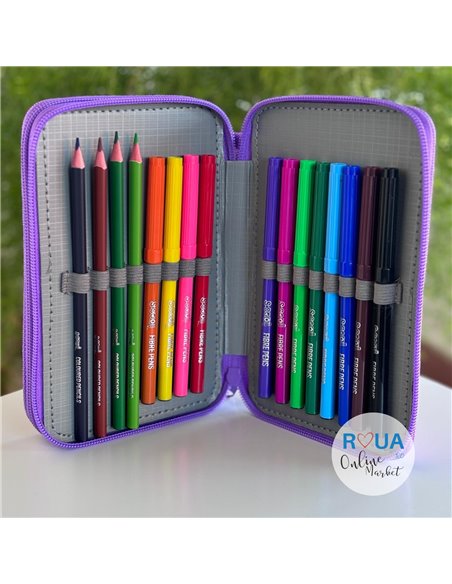 Penar echipat S-COOL SC2180, 2 fermoare, 29 piese, Motiv micul unicorn