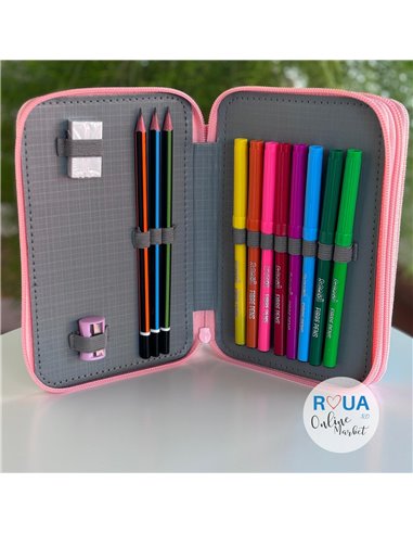 Penar echipat S-COOL SC1607, 2 fermoare, 29 piese, Motiv free hugs