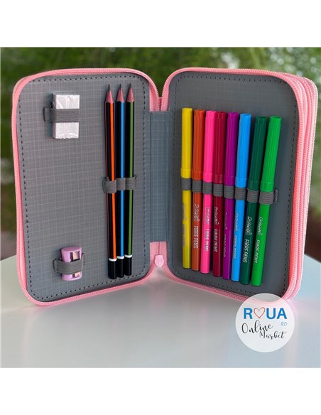 Penar echipat S-COOL SC1607, 2 fermoare, 29 piese, Motiv free hugs