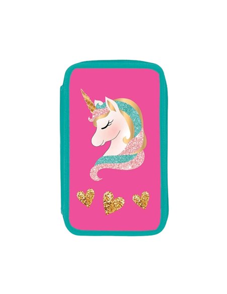 Penar echipat S-COOL, 2 fermoare, 29 piese, Motiv unicorn