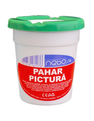 Pahar pentru pictura NEBO cu capac, 8.5 cm, Verde