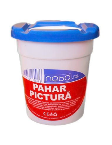 Pahar pentru pictura NEBO cu capac, 8.5 cm, Albastru