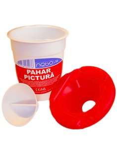 Pahar pentru pictura NEBO cu capac, 8.5 cm, Rosu 2