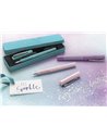 Stilou Sparkle Faber-Castell FC140878, Penita F, Rose metalic