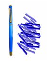 Set stilou metalic cu penita ascunsa + 30 rezerve cerneala termosensibila, Albastru