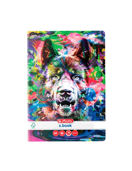 Caiet A4, 60 file dictando, motiv Color Animals