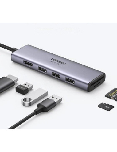 60383,Docking Station Ugreen CM511, Gray