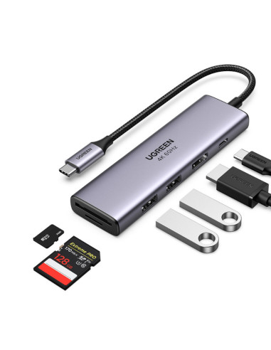 60384,Docking Station Ugreen CM511, Gray