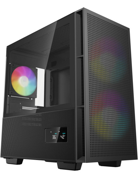 R-CH360-BKAPE3D-G-1,CARCASA DeepCool "CH360 DIGITAL", Mini Tower, ATX, fara sursa, 3xfan, USB 3.2 gen 1 x 1, USB 2.0 x 2, audio,