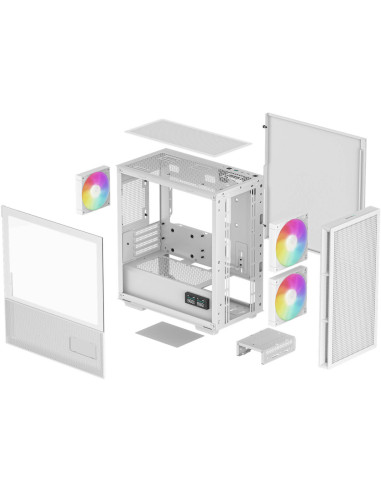 R-CH360-WHAPE3D-G-1,CARCASA DeepCool "CH360 DIGITAL WH", Mini Tower, ATX, fara sursa, 3xfan, USB 3.2 gen 1 x 1, USB 2.0 x 2, aud R-CH360-WHAPE3D-G-1,CARCASA DeepCool "CH360 DIGITAL WH", Mini Tower, ATX, fara sursa, 3xfan, USB 3.2 gen 1 x 1, USB 2.0 x 2, aud