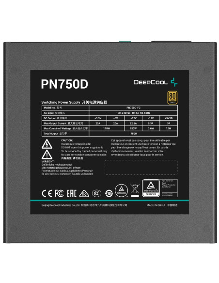 R-PN750D-FC0B-EU,SURSA DeepCool "PN750-D", 750W, 80 PLUS Gold, non-modulara, format ATX 12V V3.1, "R-PN750D-FC0B-EU"