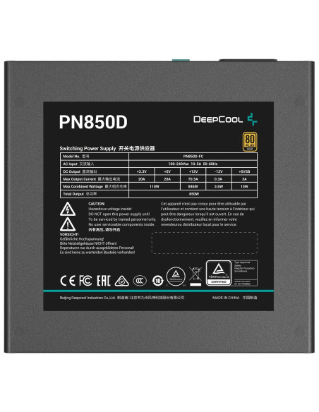 R-PN850D-FC0B-EU,SURSA DeepCool "PN850-D", 850W, 80 PLUS Gold, non-modulara, format ATX 12V V3.1, "R-PN850D-FC0B-EU"
