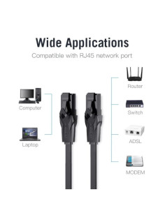 RY-IBABE,Patch Cord UTP Vention, Cat. 6, 0.75m, flat cable, conductor cupru - aluminiu, viteza max transfer 1 Gbps, invelis PVC,