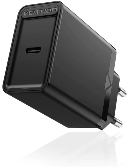 FADB0-EU,ALIMENTATOR SmartPhone la 220V Vention 1-port USB-C Wall Charger(20W) EU-Plug Black, "FADB0-EU"