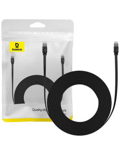 RY-B00133205111-00,Patch cord UTP Baseus Cat6, fire din cupru, flat cable, viteza maxima 1 Gbps, PVC, 12m, negru "B00133205111-0 2