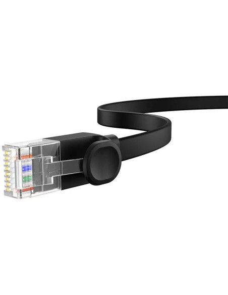 RY-B00133205111-02,Patch cord UTP Baseus Cat6, fire din cupru, flat cable, viteza maxima 1 Gbps, PVC, 30m, negru "B00133205111-0