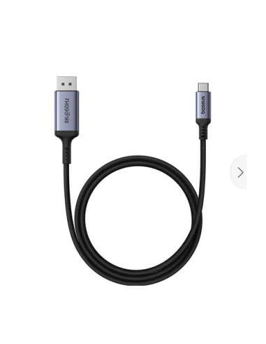 B0063370D111-01,Cablu video Baseus, USB Type-C (T) la DisplayPort (T), 2m, rezolutie maxima 8K UHD la 60 Hz, negru "B0063370D111