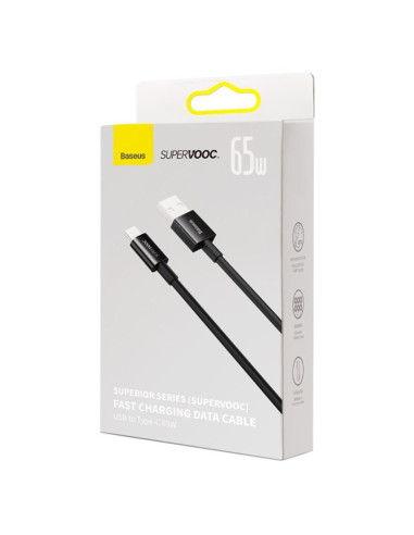 CAYS001001,Cablu de date Baseus CAYS001001, USB-A male - USB-C male, 2m, Negru