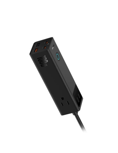 E00023509113-00,Incarcator Baseus PowerCombo Pro Powerstrip, Quick Charge 100W, 3 x AC, 2 x USB Type-C Output 5V/3A, 2 x USB, lu