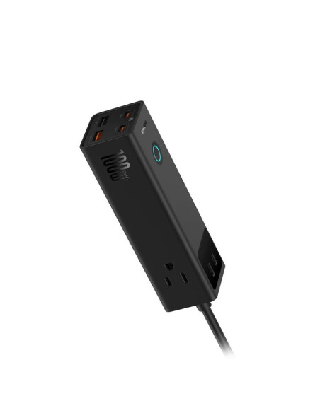 E00023509113-00,Incarcator Baseus PowerCombo Pro Powerstrip, Quick Charge 100W, 3 x AC, 2 x USB Type-C Output 5V/3A, 2 x USB, lu