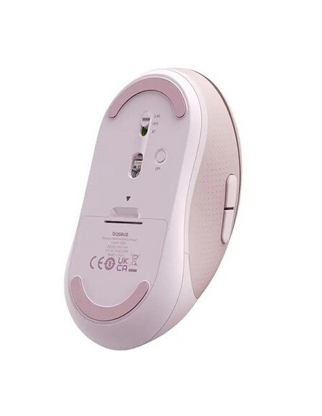 B01055505411-01,MOUSE Baseus F02 PC sau NB wireless, 2.4GHz si Bluetooth, optic, 800/ 1200/1600 dpi,butoane/scroll 3/1, roz,"B01