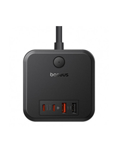 E00066400117-00,Incarcator Baseus GaN Powerstrip, Quick Charge 30W, 3 x AC, 2 x USB Type-C Output 5V/3A, 2 x USB, lungime cablu 