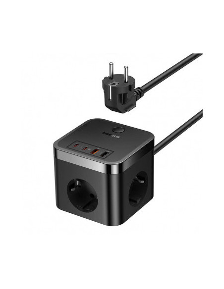 E00066400117-00,Incarcator Baseus GaN Powerstrip, Quick Charge 30W, 3 x AC, 2 x USB Type-C Output 5V/3A, 2 x USB, lungime cablu 
