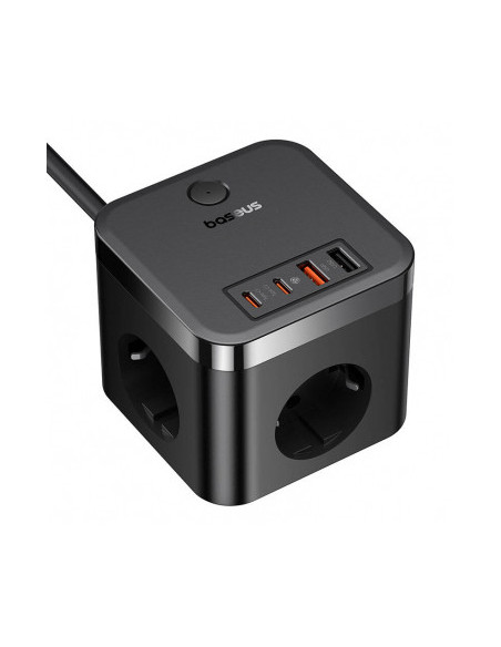 E00066400117-00,Incarcator Baseus GaN Powerstrip, Quick Charge 30W, 3 x AC, 2 x USB Type-C Output 5V/3A, 2 x USB, lungime cablu 