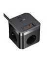 E00066400117-00,Incarcator Baseus GaN Powerstrip, Quick Charge 30W, 3 x AC, 2 x USB Type-C Output 5V/3A, 2 x USB, lungime cablu 