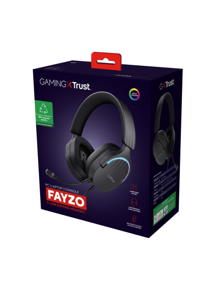 TRUST GXT490 FAYZO 7.1 USB HEADSET BLACK "24900"