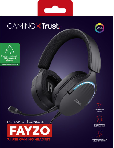 TRUST GXT490 FAYZO 7.1 USB HEADSET BLACK "24900"