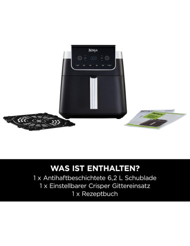 AF180EU,Air fryer Ninja Pro hot AF180EU, 6.2 l, Gri/Negru