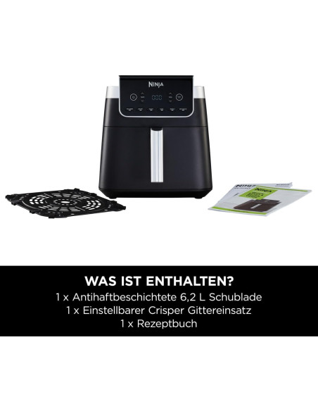 AF180EU,Air fryer Ninja Pro hot AF180EU, 6.2 l, Gri/Negru