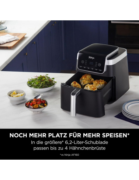 AF180EU,Air fryer Ninja Pro hot AF180EU, 6.2 l, Gri/Negru