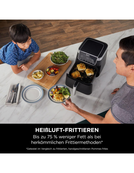 AF180EU,Air fryer Ninja Pro hot AF180EU, 6.2 l, Gri/Negru