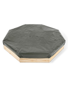 PLUM100601A108,Cutie hexagonala din lemn pentru nisip Giant 150x150 cm, cu bancute si prelata 2