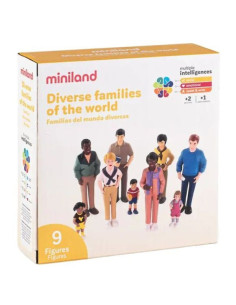 ML27390,Set de 9 figurine Familia - diversitate si integrare etnica, cu rol didactic