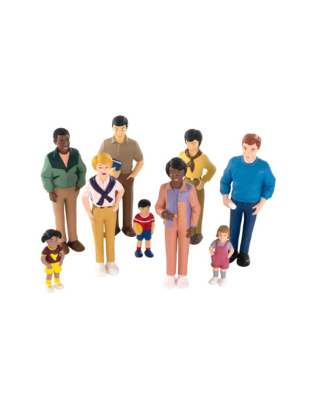 ML27390,Set de 9 figurine Familia - diversitate si integrare etnica, cu rol didactic